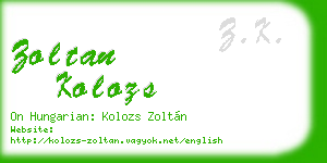 zoltan kolozs business card